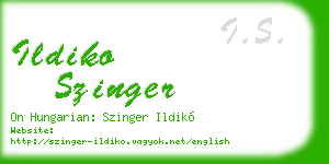 ildiko szinger business card