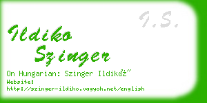 ildiko szinger business card